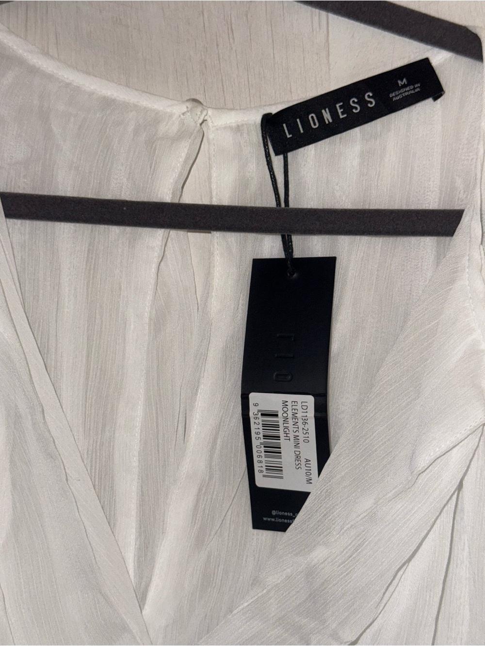 NWT Lioness White Sheer Long-Sleeve Mini Dress - Picture 2 of 8